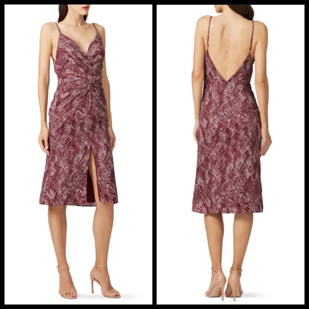 Fame And Partners The Snake Print Bella Dress Georgette Sheath Us 8